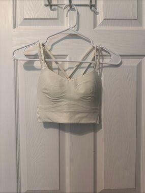 lululemon athletica Cream Strappy Longline Sports Bra